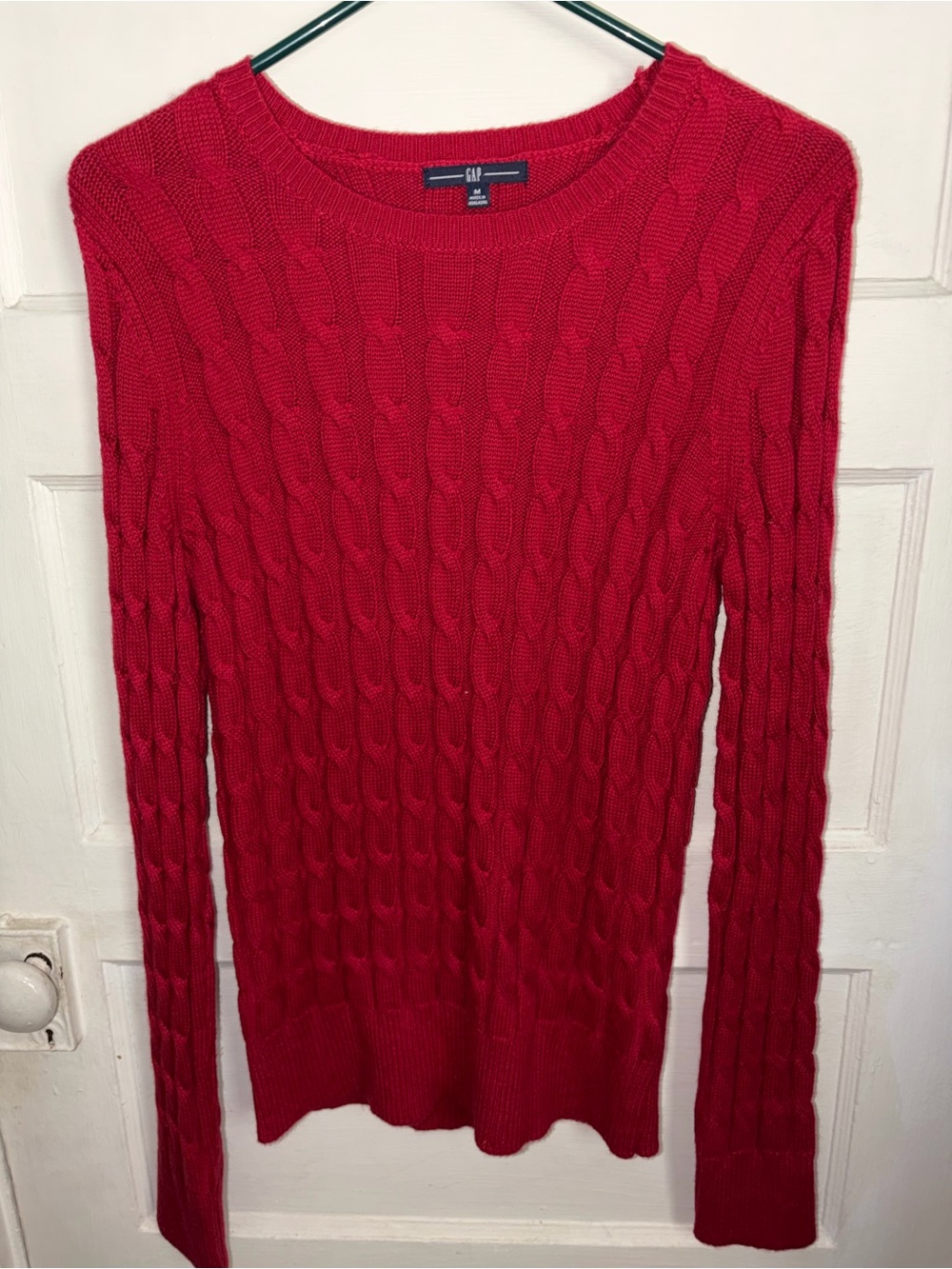 GAP Red Cable-Knit Crew Sweater